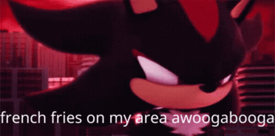 Shadow The Hedgehog From The Video Game Sonic The Hedgehog Says French Fries On My Area Awoggabooga GIF