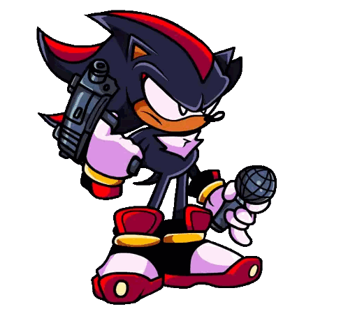 Shadow The Hedgehog Holding Gun And Microphone Sticker