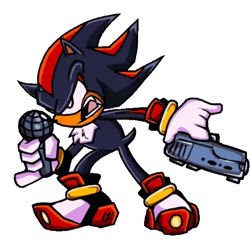 Shadow The Hedgehog Holding Gun And Microphone Sticker