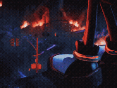 Shadow The Hedgehog In Front Of Full Moon GIF