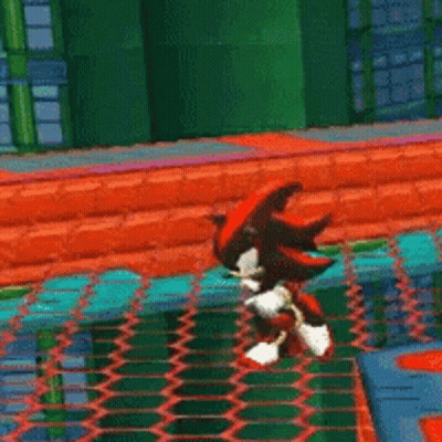 Shadow The Hedgehog Is Flying Through The Air In A Video Game GIF