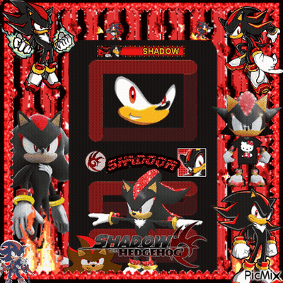 Shadow The Hedgehog On Red And Black Background GIF