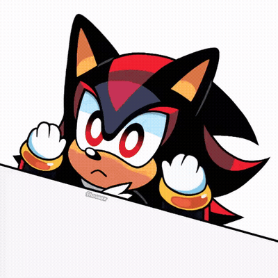 Shadow The Hedgehog Peeking Over Sign GIF