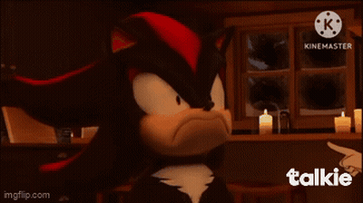 Shadow The Hedgehog Standing In Front Of Window With Candles GIF