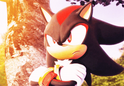 Shadow The Hedgehog Standing Next To Tree GIF