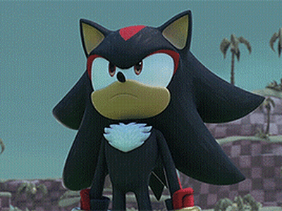 Shadow The Hedgehog Standing On Checkered Field GIF