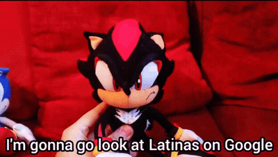 Shadow The Hedgehog Stuffed Animal Being Held GIF