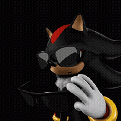 Shadow The Hedgehog Wearing Sunglasses And Yellow Bracelet GIF