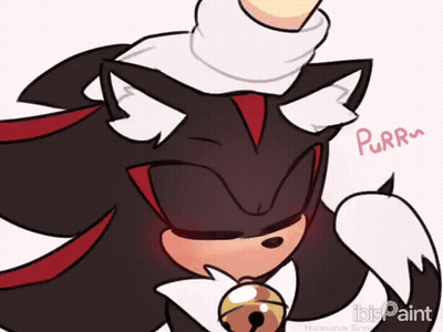 Shadow The Hedgehog With Bell Saying Purr GIF