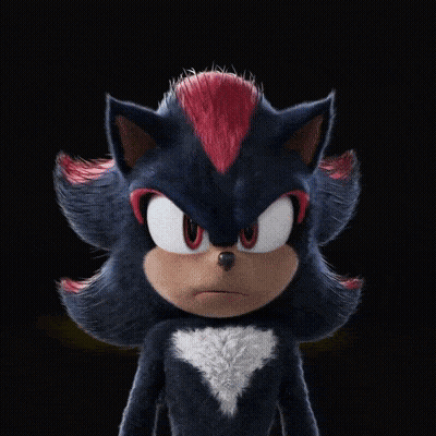 Shadow The Hedgehog With Red Mane And White Heart GIF