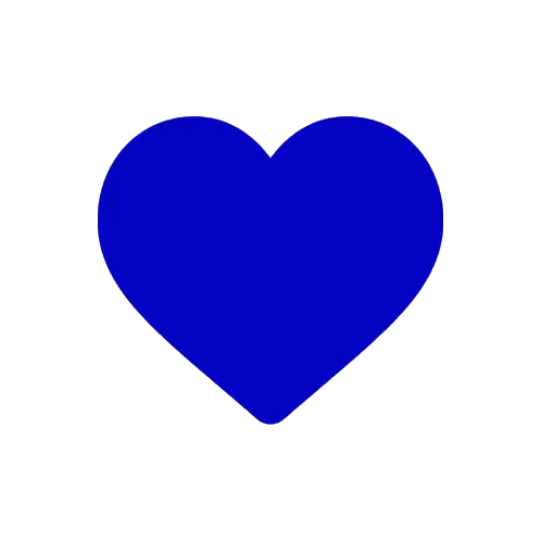 Shadowed Blue Heart Sticker