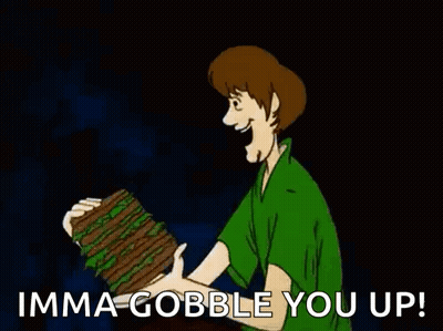 Shaggy From Scooby Doo Is Eating A Huge Hamburger . GIF