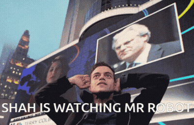 Shah Is Watching Mr Robot With A Man Behind Him GIF