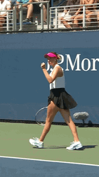 Shake Fist Female Tennis Player GIF