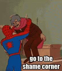 Shame Corner Spiderman GIF