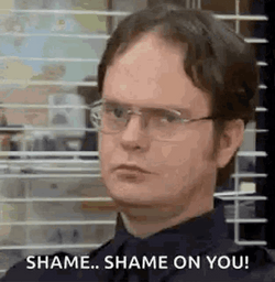 Shame On You Dwight Schrute GIF