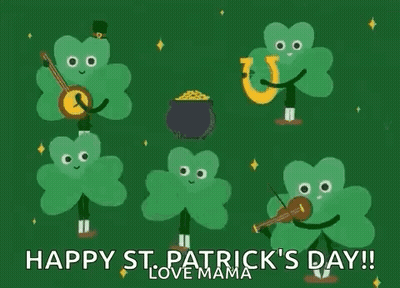 Shamrocks Playing Musical Instruments GIF