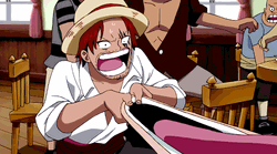 Shanks Luffy One Piece Stretch Mouth GIF