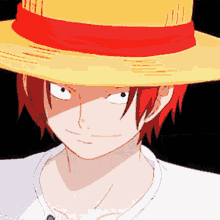 Shanks One Piece Passing Straw Hat GIF