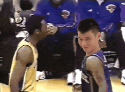 Shaq Jeremy Lin Dunking GIF