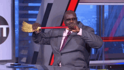 Shaquille O'Neal Break The Sweep Broom GIF