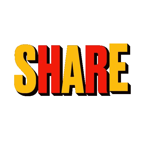 Share Text In Red And Yellow GIF