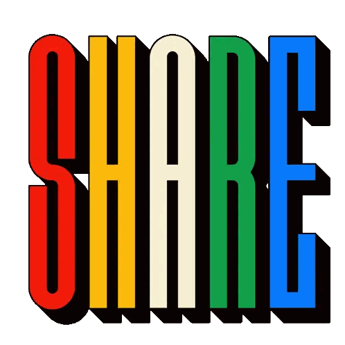 Share Word In Colorful Font Sticker