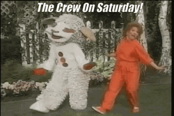 Shari Lewis And Lamb Mascot Working Saturday GIF