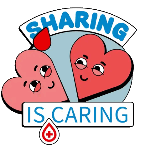 Sharing Is Caring Hearts Logo Sticker