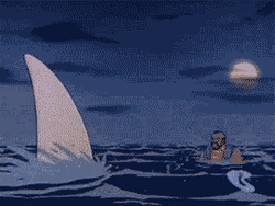 Shark Attack Punched Away Cartoon GIF