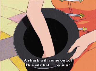 Shark Coming Out Of Silk Hat Byuu GIF