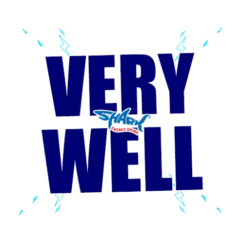 Shark Energy Drink Very Well Sign Sticker