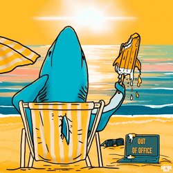 Shark Enjoying Paid Time Off Pto GIF