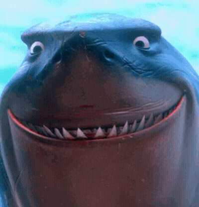 Shark Face With Big Smile GIF