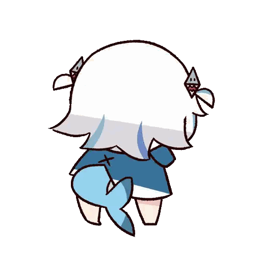 Shark Girl With White Hair And Blue Tail Sticker