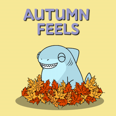 Shark In Pile Of Leaves Autumn Feels GIF