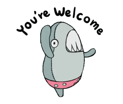 Shark In Pink Polka Dot Shorts Saying Youre Welcome Sticker