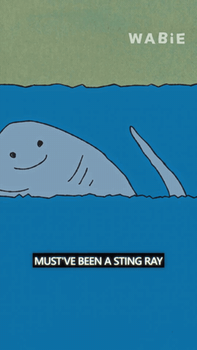 Shark In Water Saying Wabie GIF