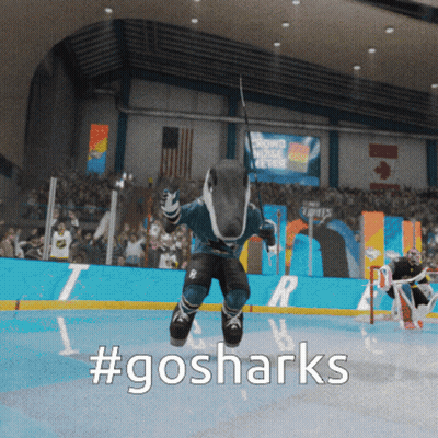 Shark Mascot Jumping #Gosharks GIF