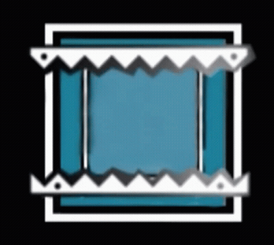 Shark Mouth With Teeth And Blue Square GIF