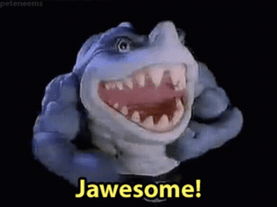 Shark Puppet Smiling Saying Jawsome GIF