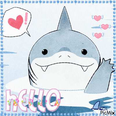 Shark Saying Hello In Pink GIF