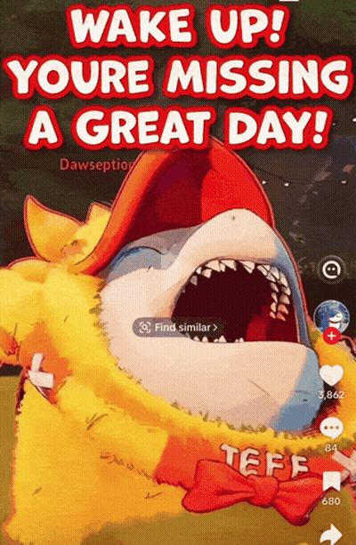 Shark Saying Wake Up Youre Missing A Great Day GIF
