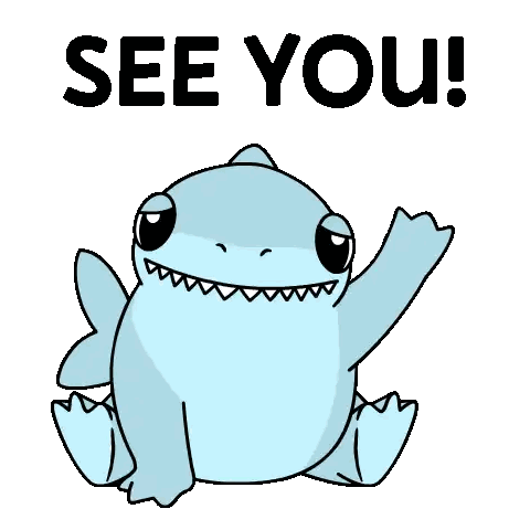 Shark Sitting And Waving See You Sticker