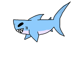 Shark Snoring Blowing Bubbles Cartoon GIF