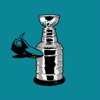 Shark Sticking Tail Out Of Trophy GIF