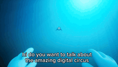 Shark Swimming In Ocean With Hi Digital Circus GIF