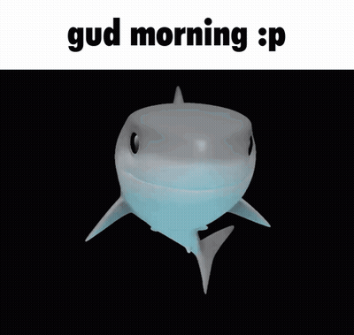 Shark Swimming With Gud Morning GIF