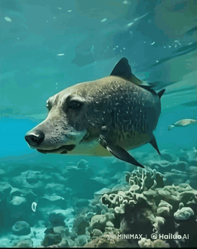 Shark That Looks Like Dog Swimming Over Coral Reef GIF