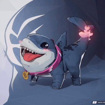 Shark Wearing Pink Collar Saying I Show Me GIF